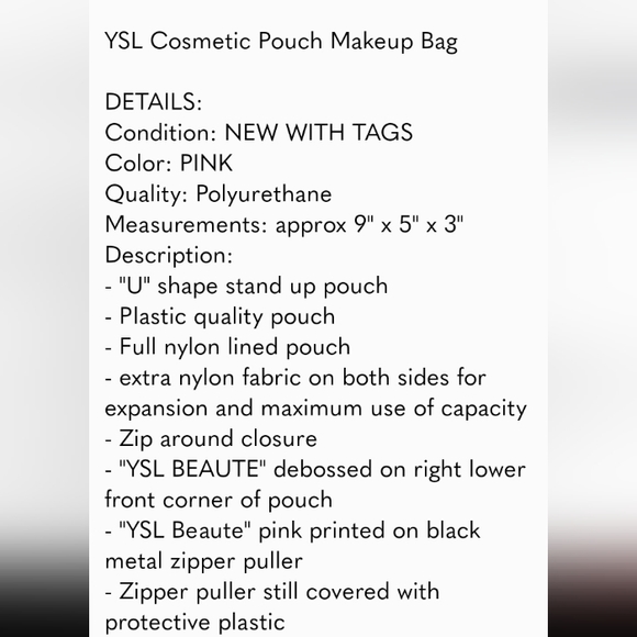 YVES SAINT LAURENT HOT PINK & BLACK PATENT LEATHER COSMETIC DOME POUCH NWT - Picture 9 of 12